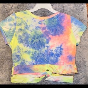 Belle Tweed tie dye too with cut out back & tie